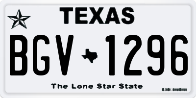TX license plate BGV1296