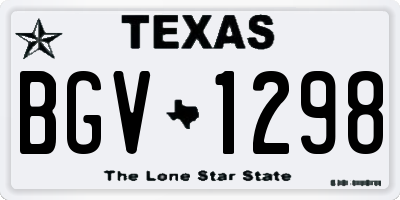 TX license plate BGV1298
