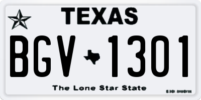 TX license plate BGV1301