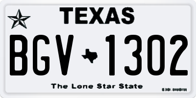 TX license plate BGV1302