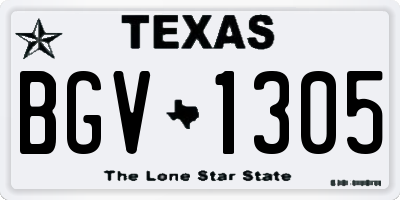 TX license plate BGV1305