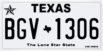 TX license plate BGV1306