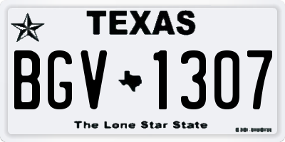 TX license plate BGV1307