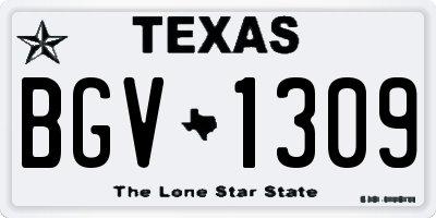 TX license plate BGV1309