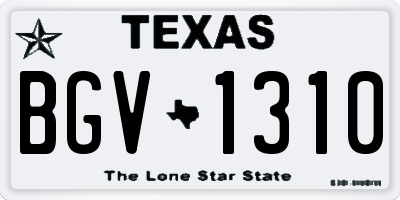 TX license plate BGV1310