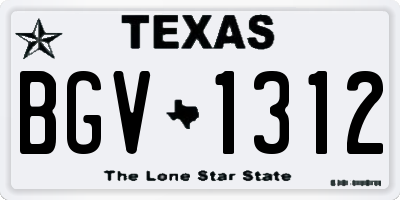 TX license plate BGV1312