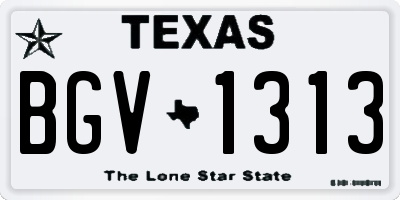 TX license plate BGV1313