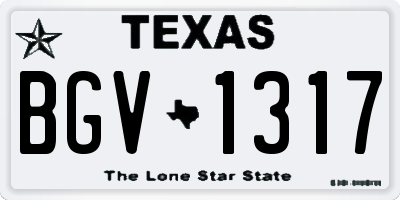 TX license plate BGV1317