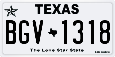 TX license plate BGV1318