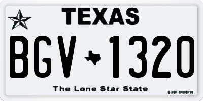 TX license plate BGV1320