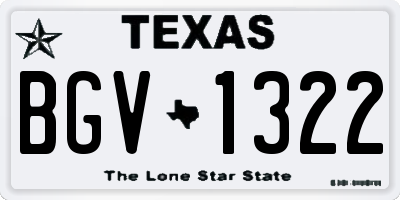 TX license plate BGV1322