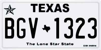 TX license plate BGV1323