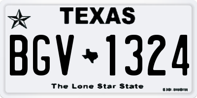 TX license plate BGV1324