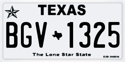 TX license plate BGV1325