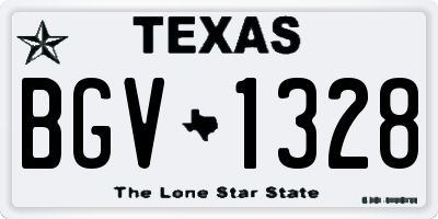 TX license plate BGV1328