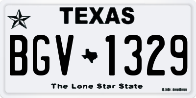 TX license plate BGV1329