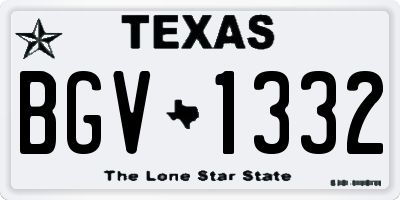 TX license plate BGV1332