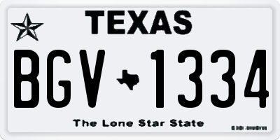 TX license plate BGV1334