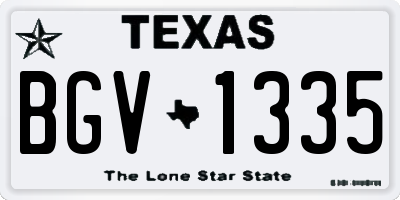 TX license plate BGV1335