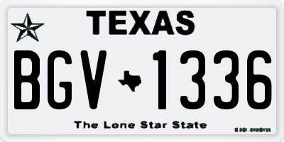 TX license plate BGV1336