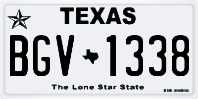 TX license plate BGV1338