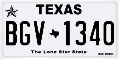 TX license plate BGV1340