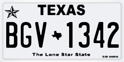 TX license plate BGV1342