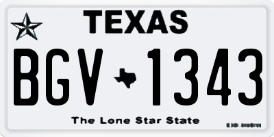 TX license plate BGV1343
