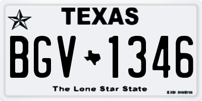 TX license plate BGV1346