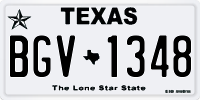 TX license plate BGV1348