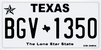 TX license plate BGV1350