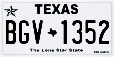 TX license plate BGV1352