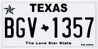 TX license plate BGV1357