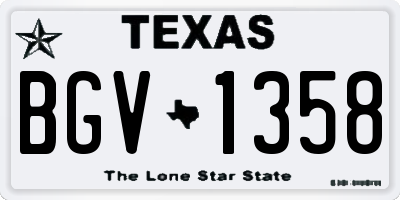 TX license plate BGV1358