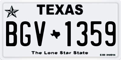 TX license plate BGV1359