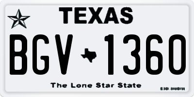 TX license plate BGV1360