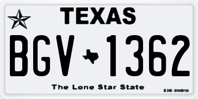TX license plate BGV1362