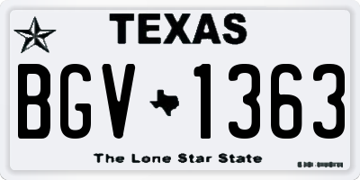 TX license plate BGV1363