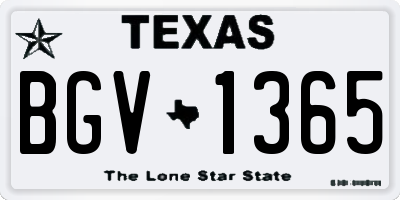 TX license plate BGV1365