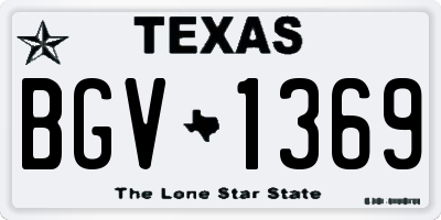 TX license plate BGV1369