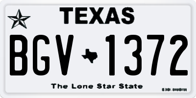 TX license plate BGV1372
