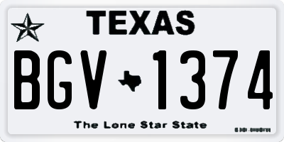 TX license plate BGV1374