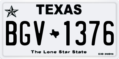 TX license plate BGV1376