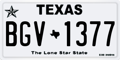 TX license plate BGV1377
