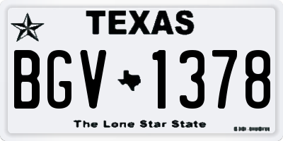TX license plate BGV1378