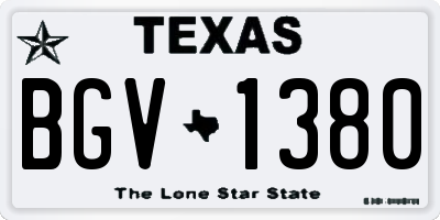 TX license plate BGV1380