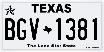 TX license plate BGV1381