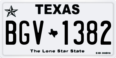 TX license plate BGV1382
