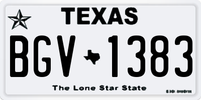 TX license plate BGV1383