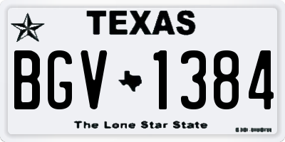 TX license plate BGV1384